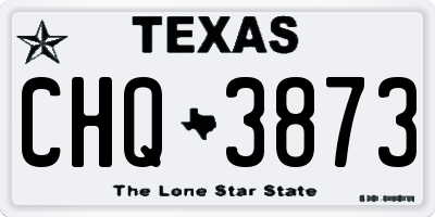 TX license plate CHQ3873
