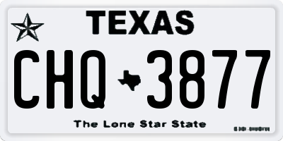 TX license plate CHQ3877
