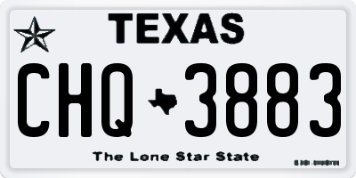 TX license plate CHQ3883