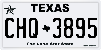 TX license plate CHQ3895