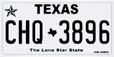 TX license plate CHQ3896