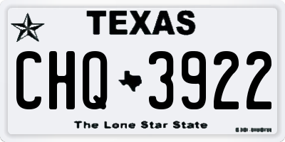 TX license plate CHQ3922
