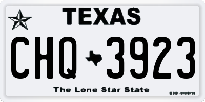 TX license plate CHQ3923