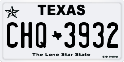 TX license plate CHQ3932