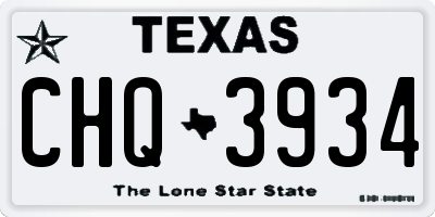 TX license plate CHQ3934
