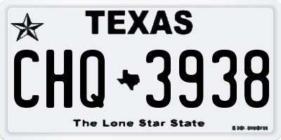TX license plate CHQ3938