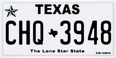 TX license plate CHQ3948