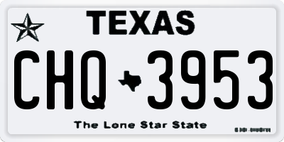 TX license plate CHQ3953