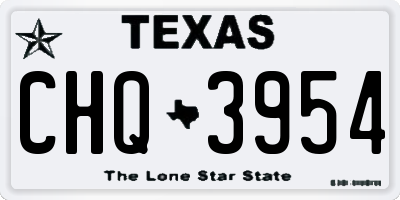 TX license plate CHQ3954