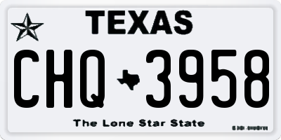 TX license plate CHQ3958