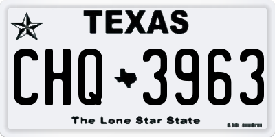 TX license plate CHQ3963