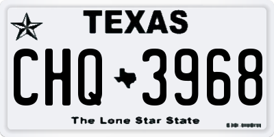 TX license plate CHQ3968