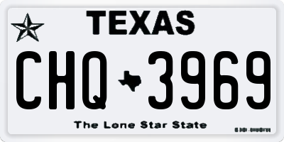 TX license plate CHQ3969