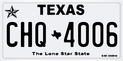 TX license plate CHQ4006