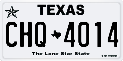 TX license plate CHQ4014