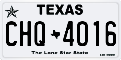 TX license plate CHQ4016