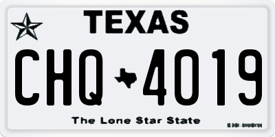 TX license plate CHQ4019