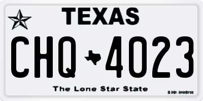 TX license plate CHQ4023