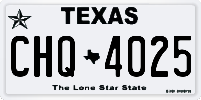TX license plate CHQ4025