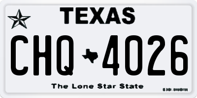 TX license plate CHQ4026