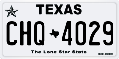 TX license plate CHQ4029