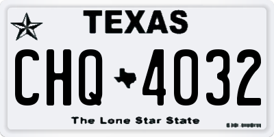 TX license plate CHQ4032