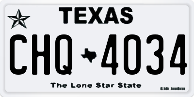 TX license plate CHQ4034