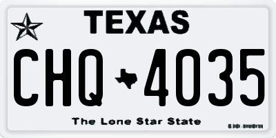 TX license plate CHQ4035