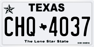 TX license plate CHQ4037