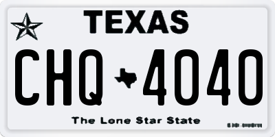 TX license plate CHQ4040