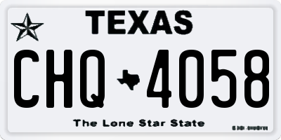 TX license plate CHQ4058