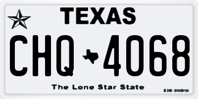 TX license plate CHQ4068