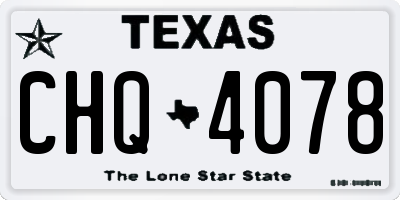 TX license plate CHQ4078