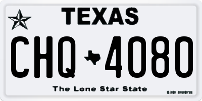 TX license plate CHQ4080