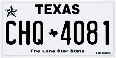 TX license plate CHQ4081