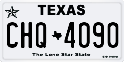 TX license plate CHQ4090