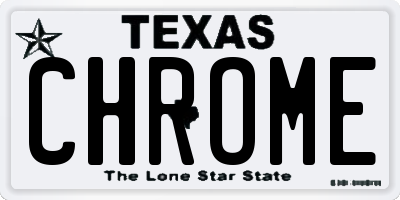 TX license plate CHROME