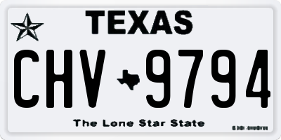 TX license plate CHV9794
