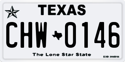 TX license plate CHW0146