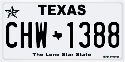 TX license plate CHW1388