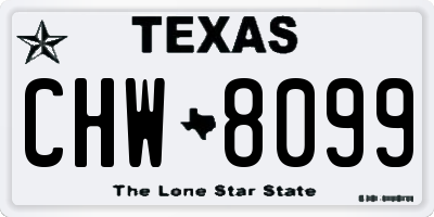 TX license plate CHW8099
