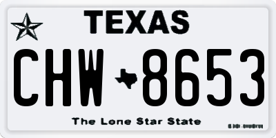 TX license plate CHW8653