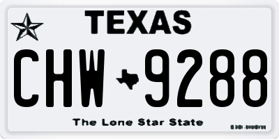TX license plate CHW9288