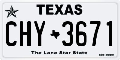 TX license plate CHY3671