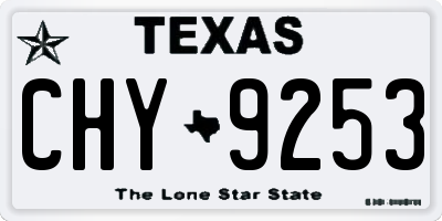 TX license plate CHY9253