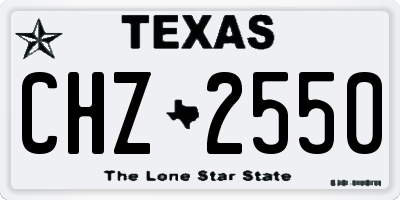 TX license plate CHZ2550