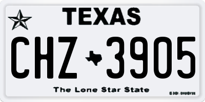 TX license plate CHZ3905