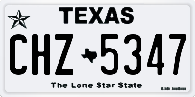 TX license plate CHZ5347