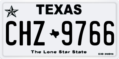 TX license plate CHZ9766