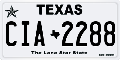 TX license plate CIA2288